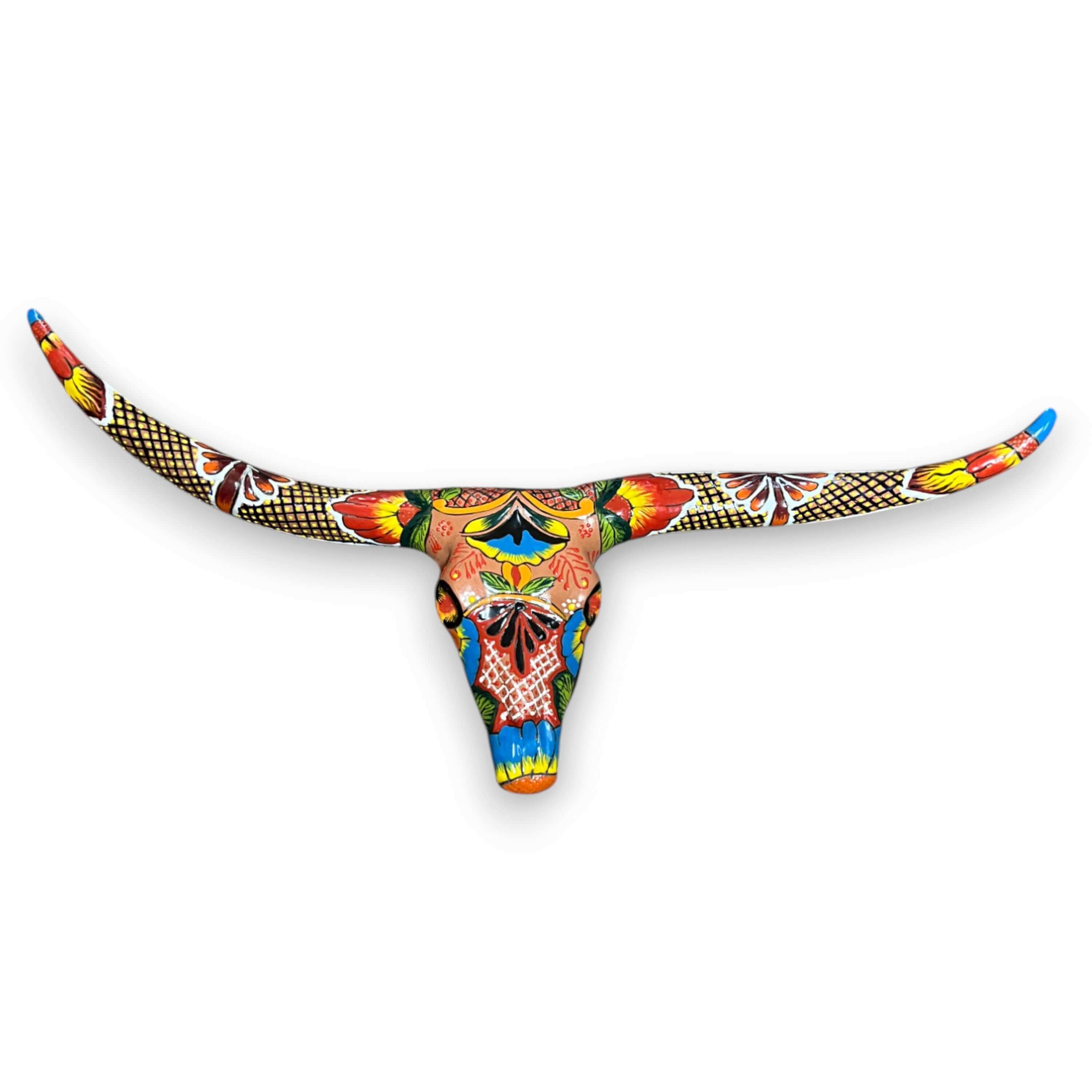 Cráneo de Toro Talavera | Arte de Pared Mexicano Hecho a Mano