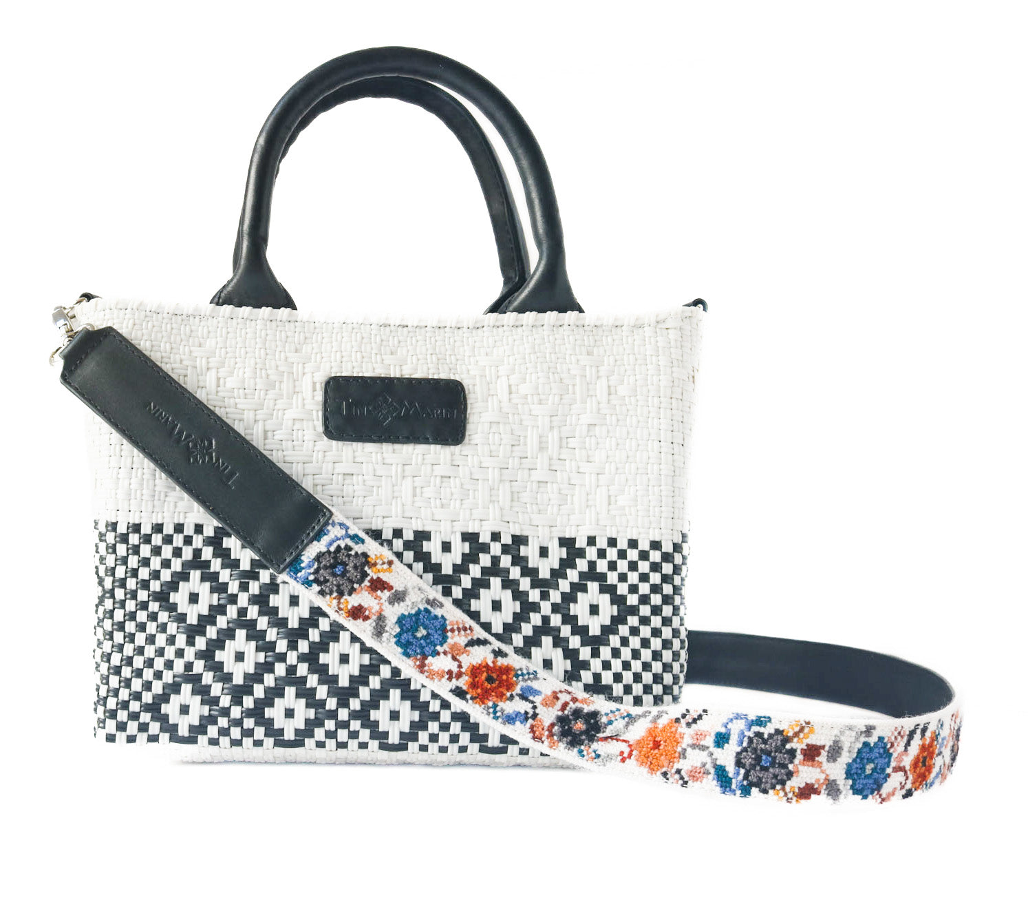 Bolso cruzado pequeño tejido blanco Tin Marin