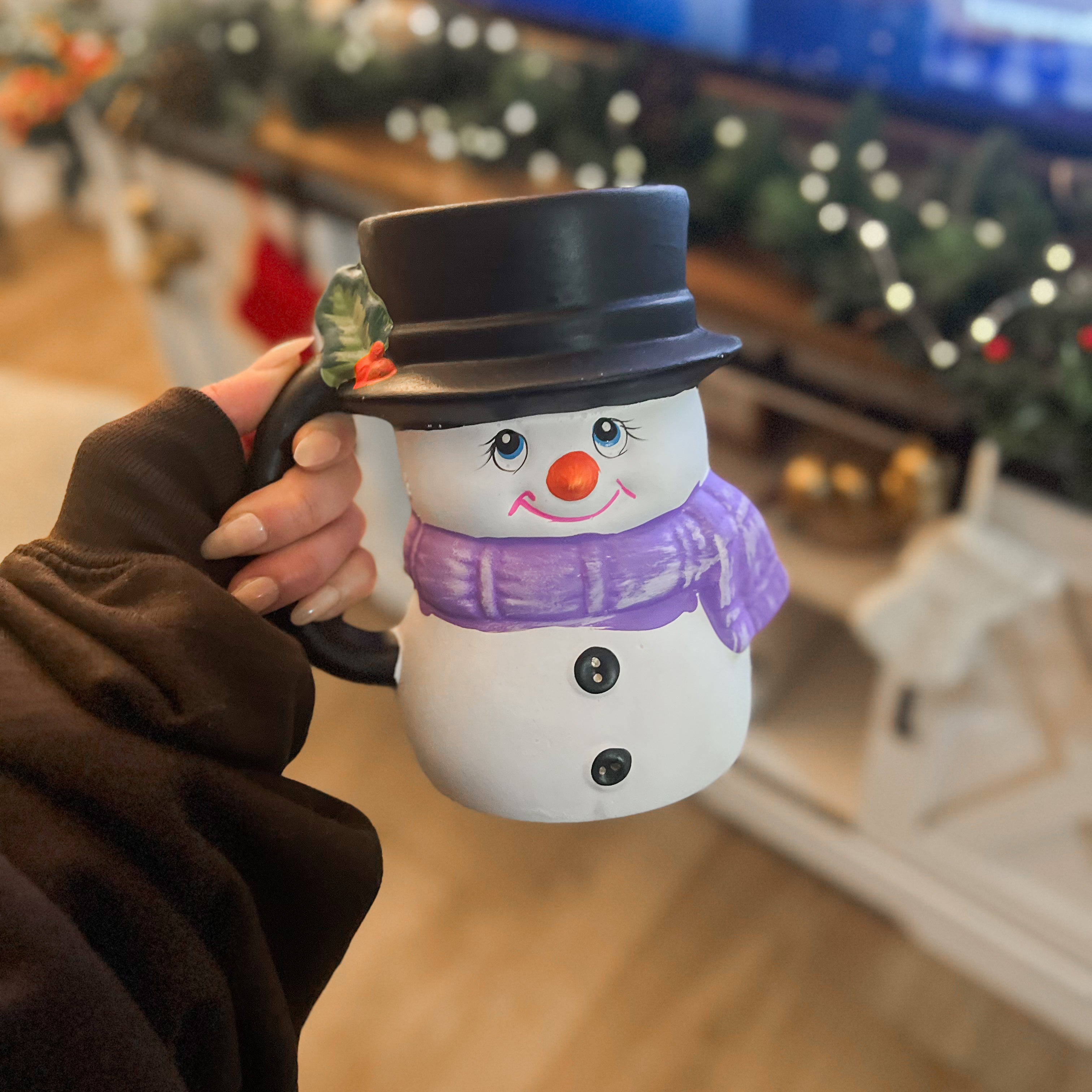 Taza Artesanal Muñeco de Nieve