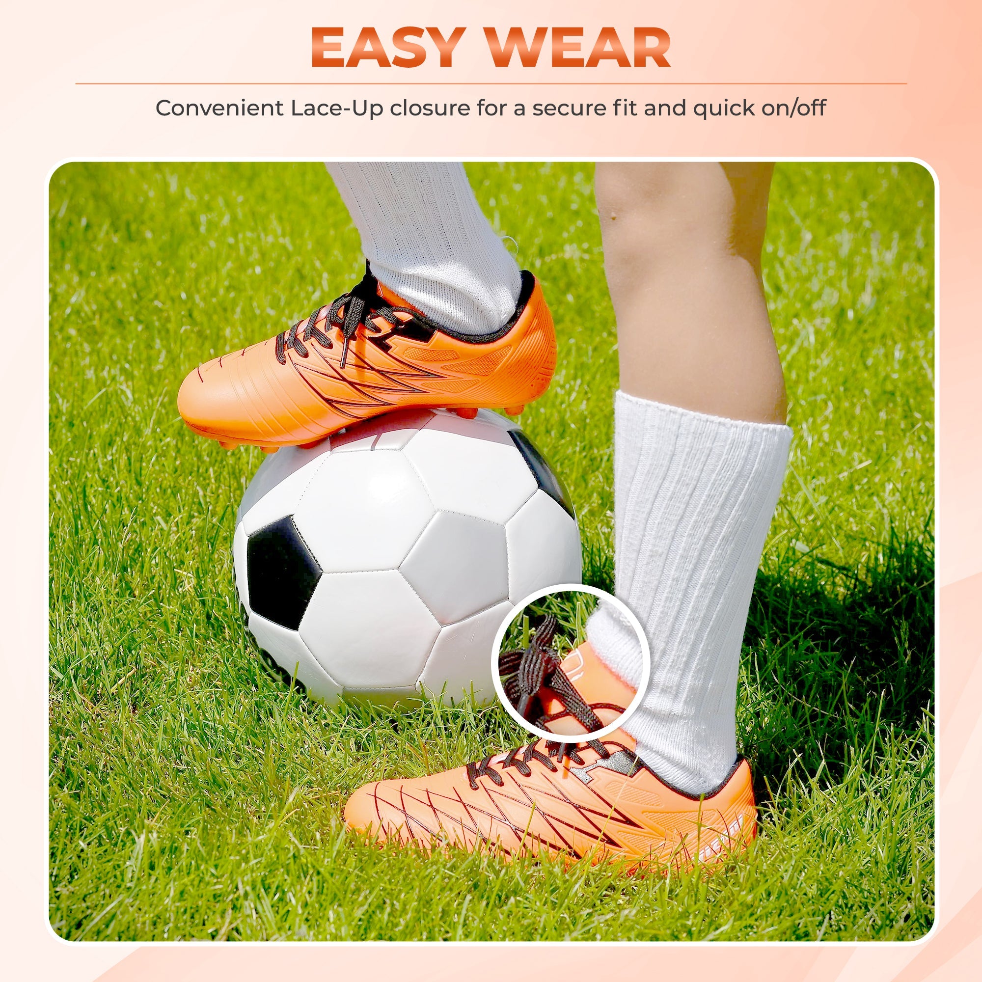 Boca Firm Ground Soccer Cleats - Orange/Black