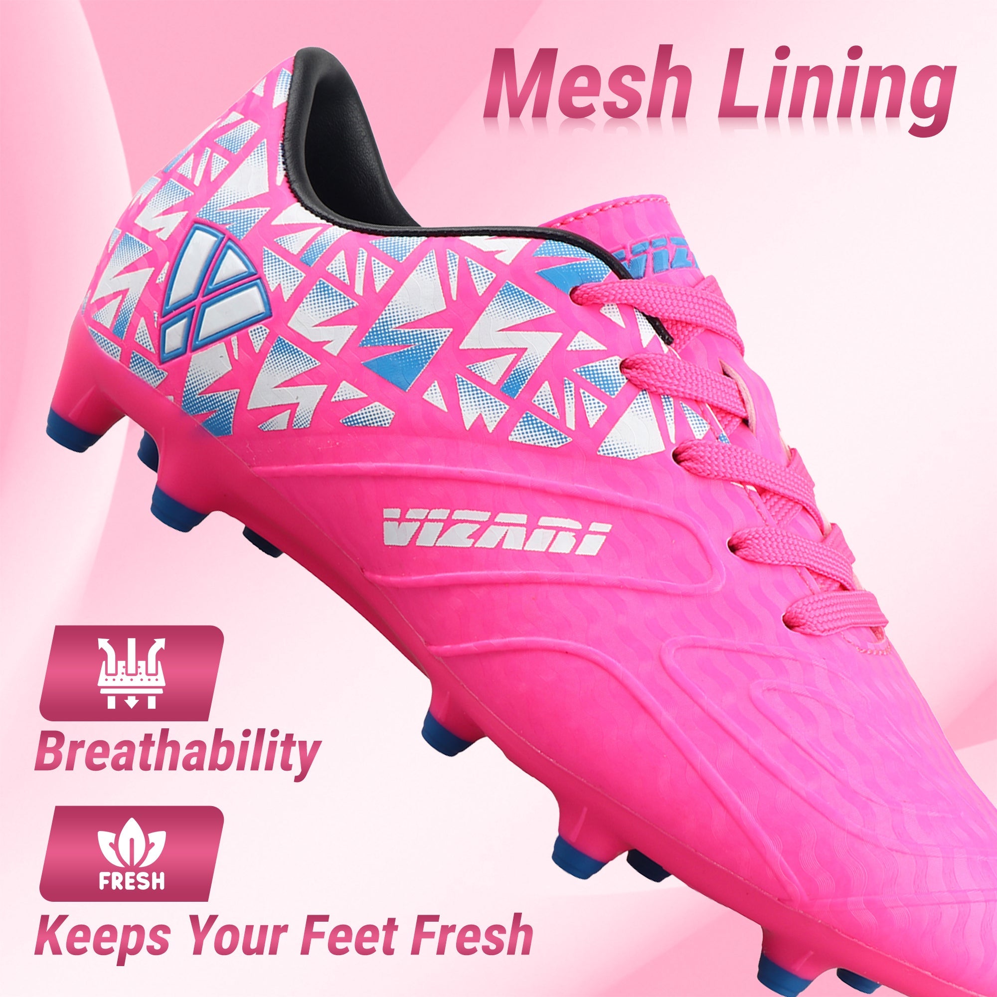Pismo Junior Firm Ground Soccer Cleats - Pink