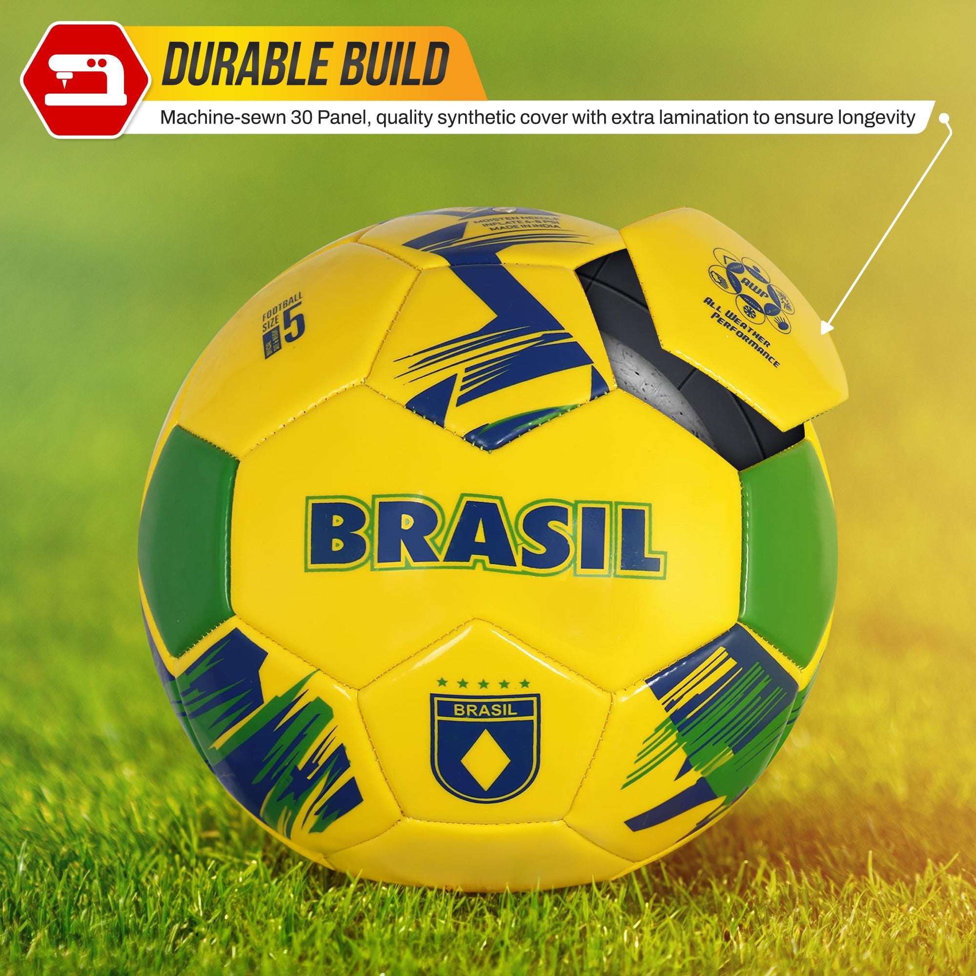 National Team Soccer Balls-Brazil Yellow