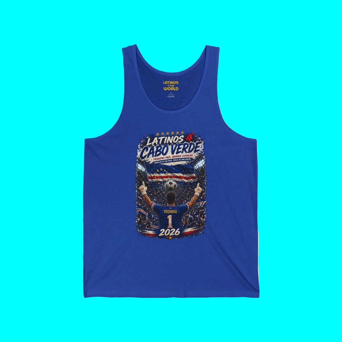 LATINOS 4 CABO VERDE Vozinha Jersey Tanktop | Light Cotton | World Soccer Tournament Viral Latino Tees | 3 COLORS