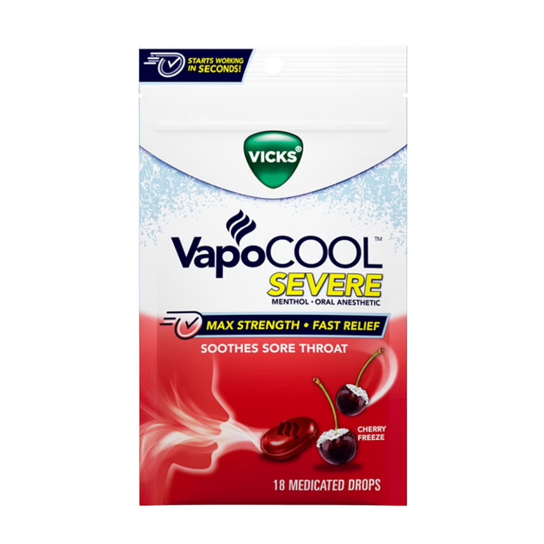 Vicks VapoCOOL Gotas Medicadas de Cereza (18uds)