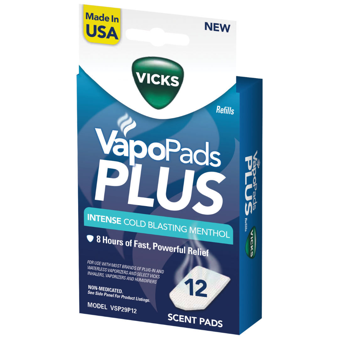 Vicks VapoPads Plus Mentol Intenso Alivio Resfriados (12 Almohadillas)