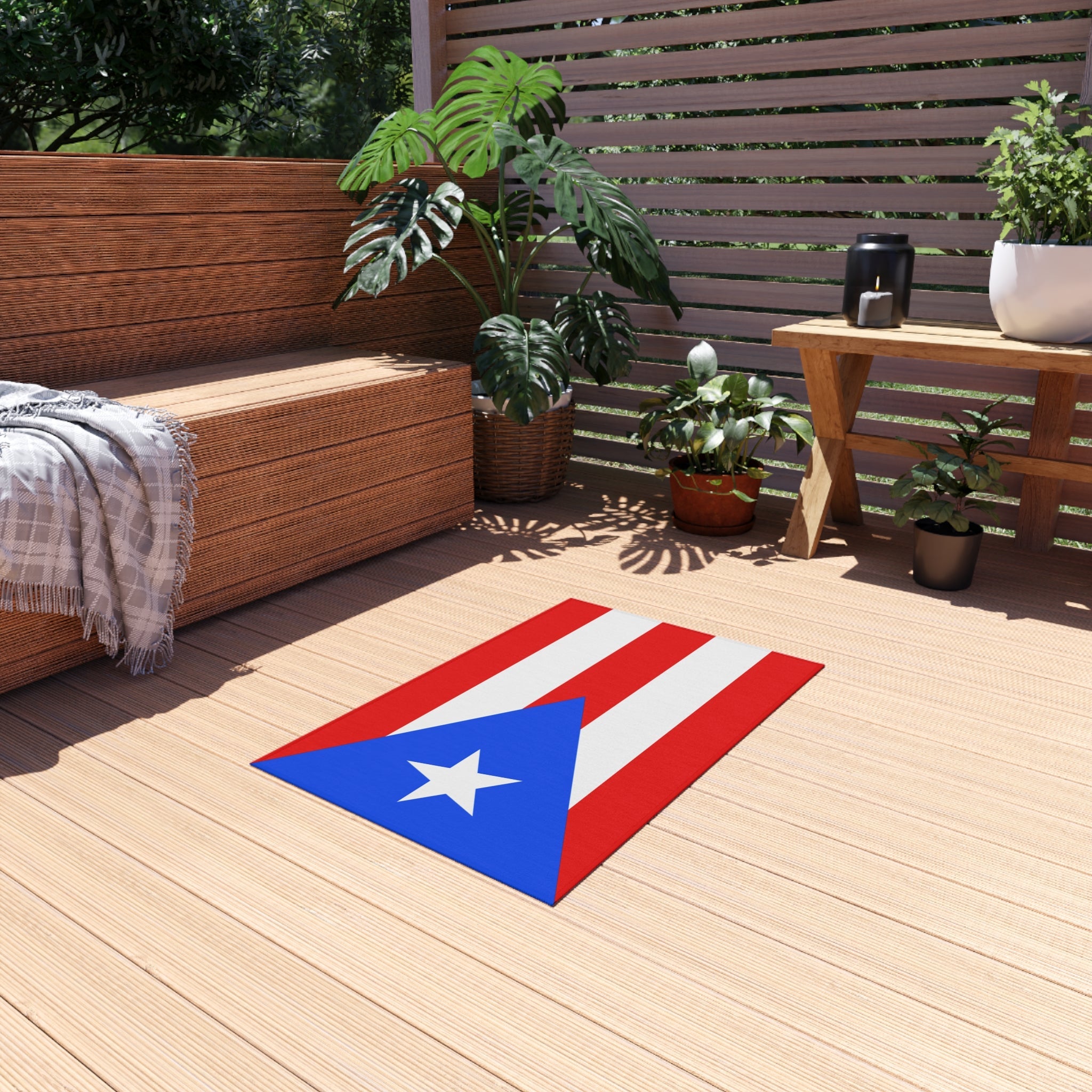 Alfombrilla Antideslizante para Exteriores con la Bandera de Puerto Rico | Copa América | 24"x36"