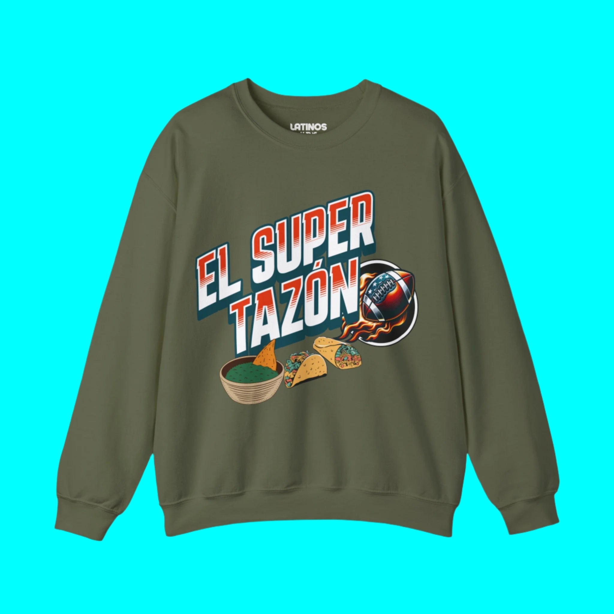Sudadera con cuello redondo y forro polar de El Super Tazón Football | Divertida y viral, deportes latinos | 3 colores