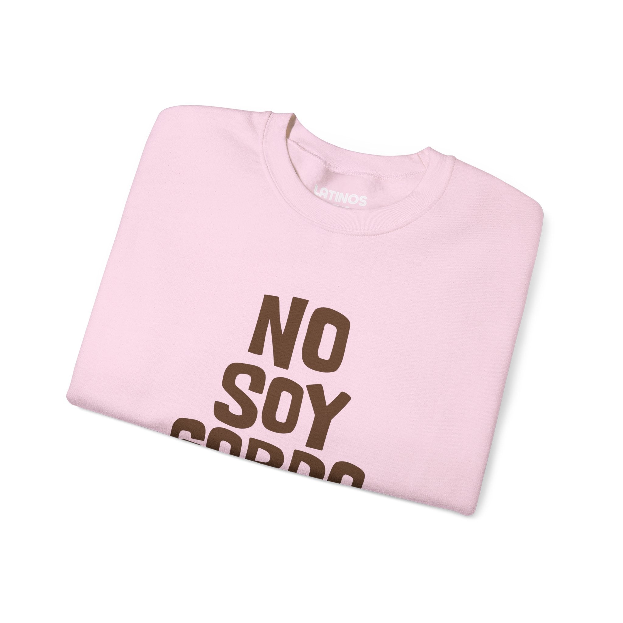 No Soy Gordo Soy Feliz Cozy Crewneck Sweater | Funny Viral Latino Meme | 3 Colors