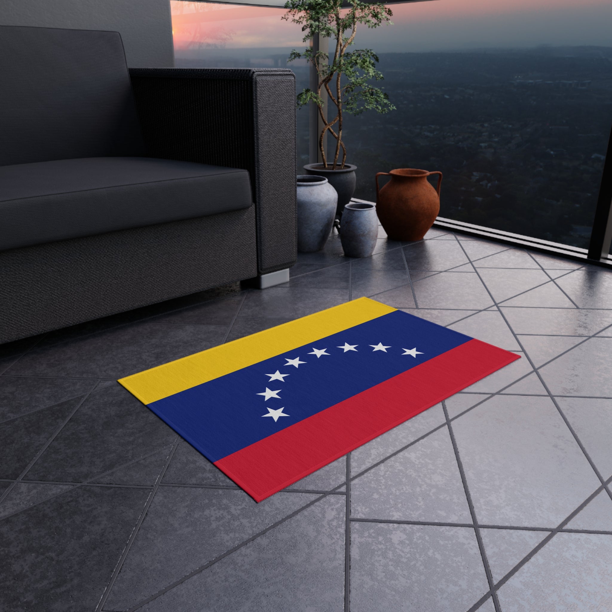 Alfombrilla Antideslizante para Exteriores con la Bandera de Venezuela | Copa América | 24"x36"