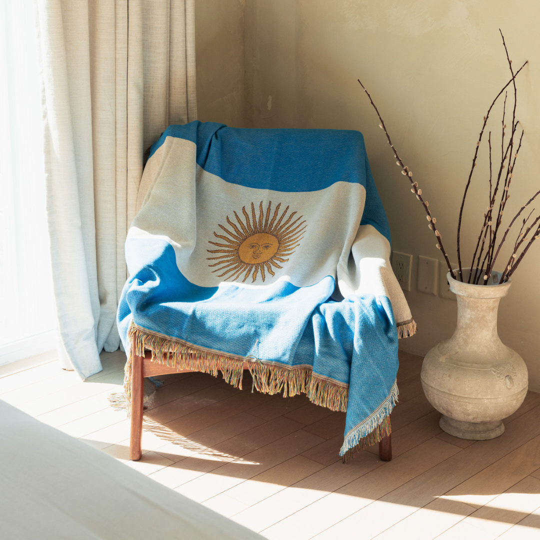 Argentina Flag Woven Throw Blanket