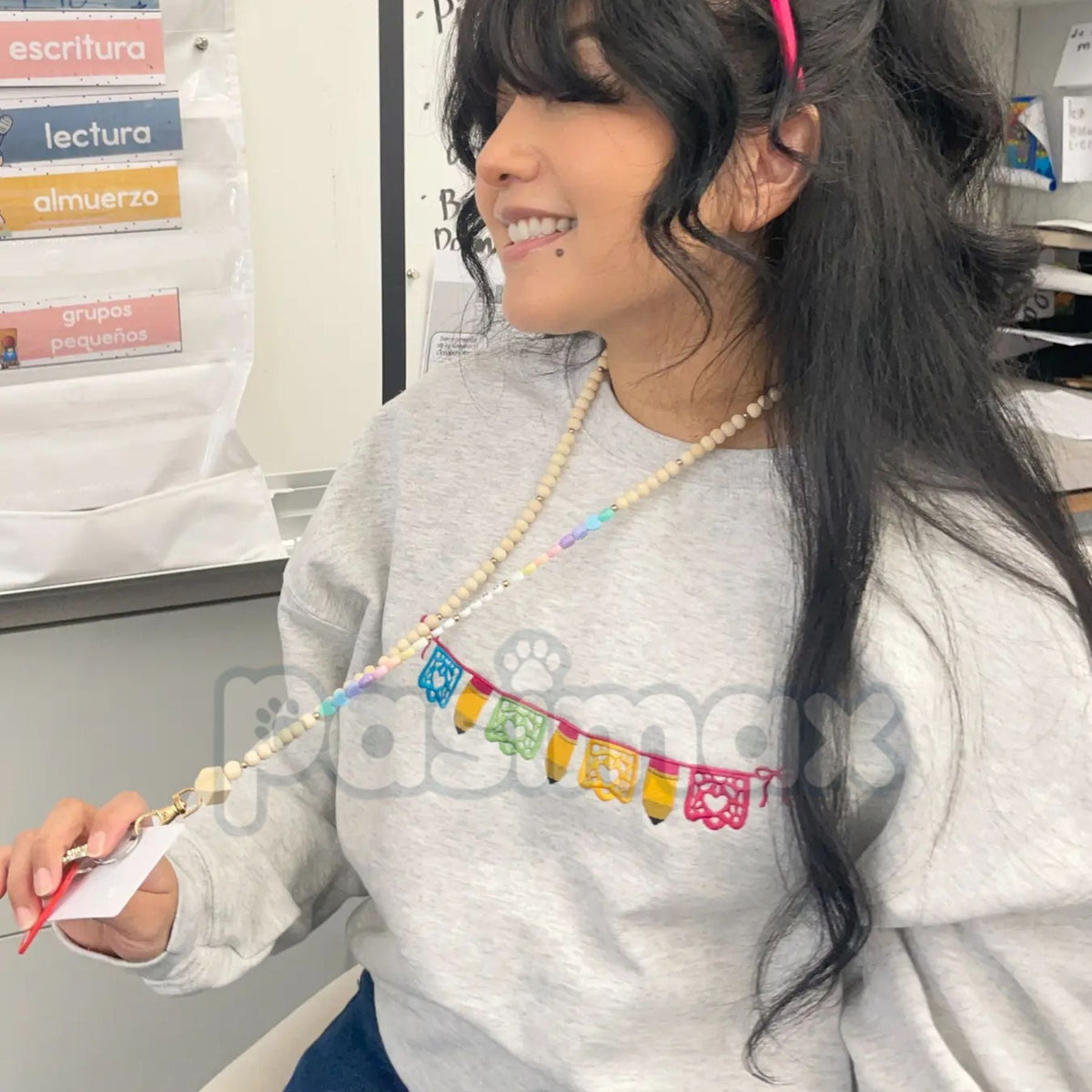Maestra Papel Picado Embroidered Sweatshirt β Hispanic Culture Teacher Crewneck
