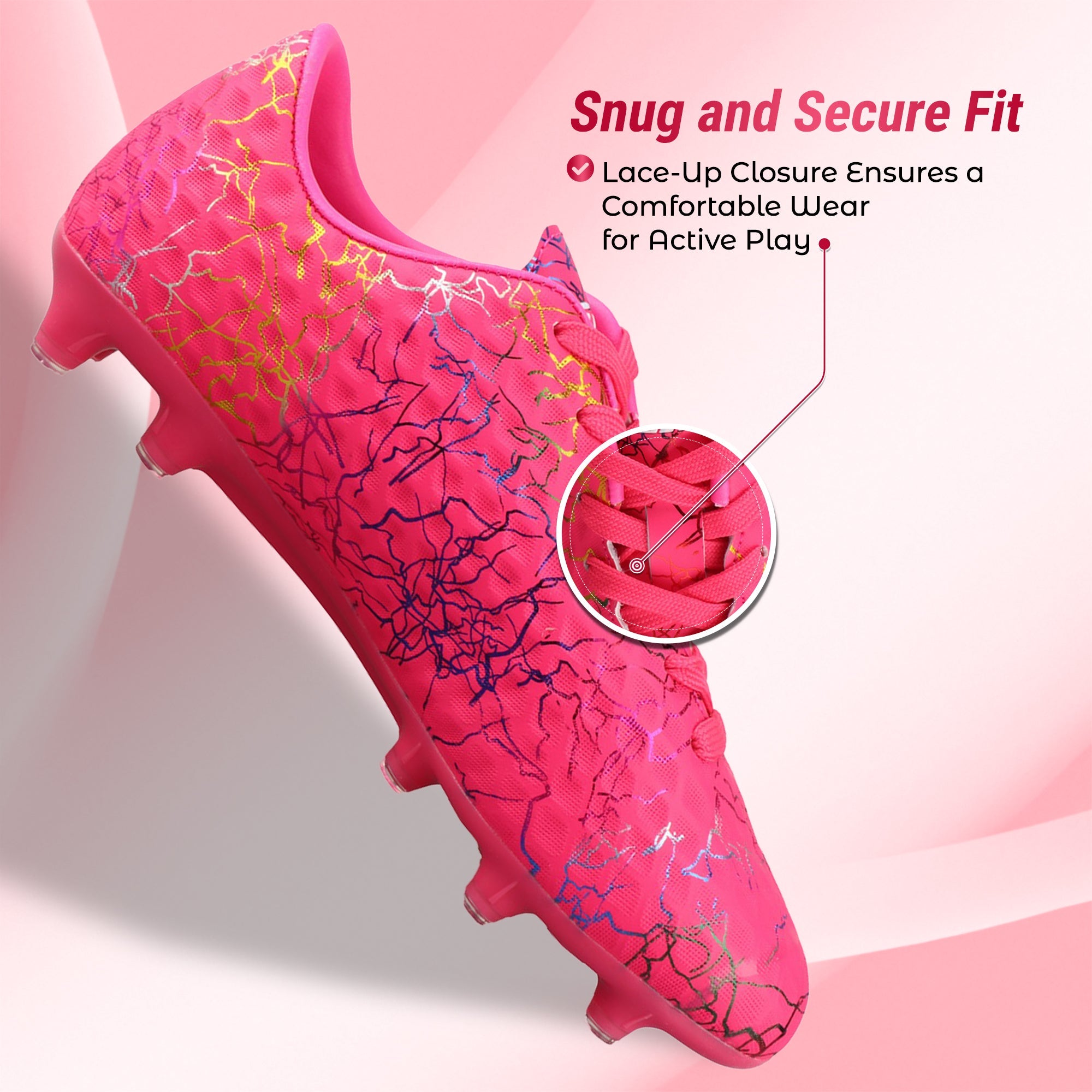 Zodiac JR. Firm Ground Soccer Shoes -Pink
