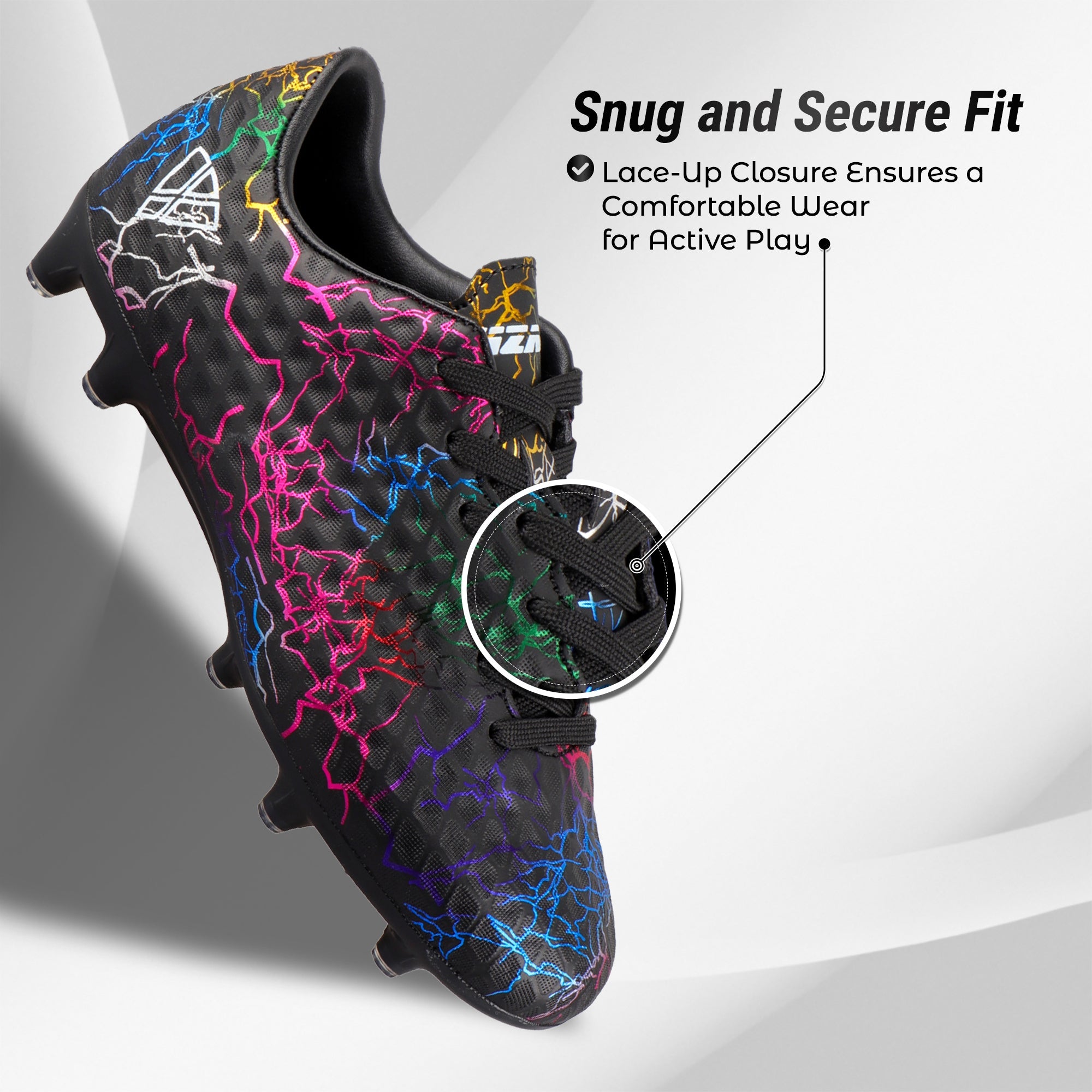 Zodiac JR. Firm Ground Soccer Shoes -Black