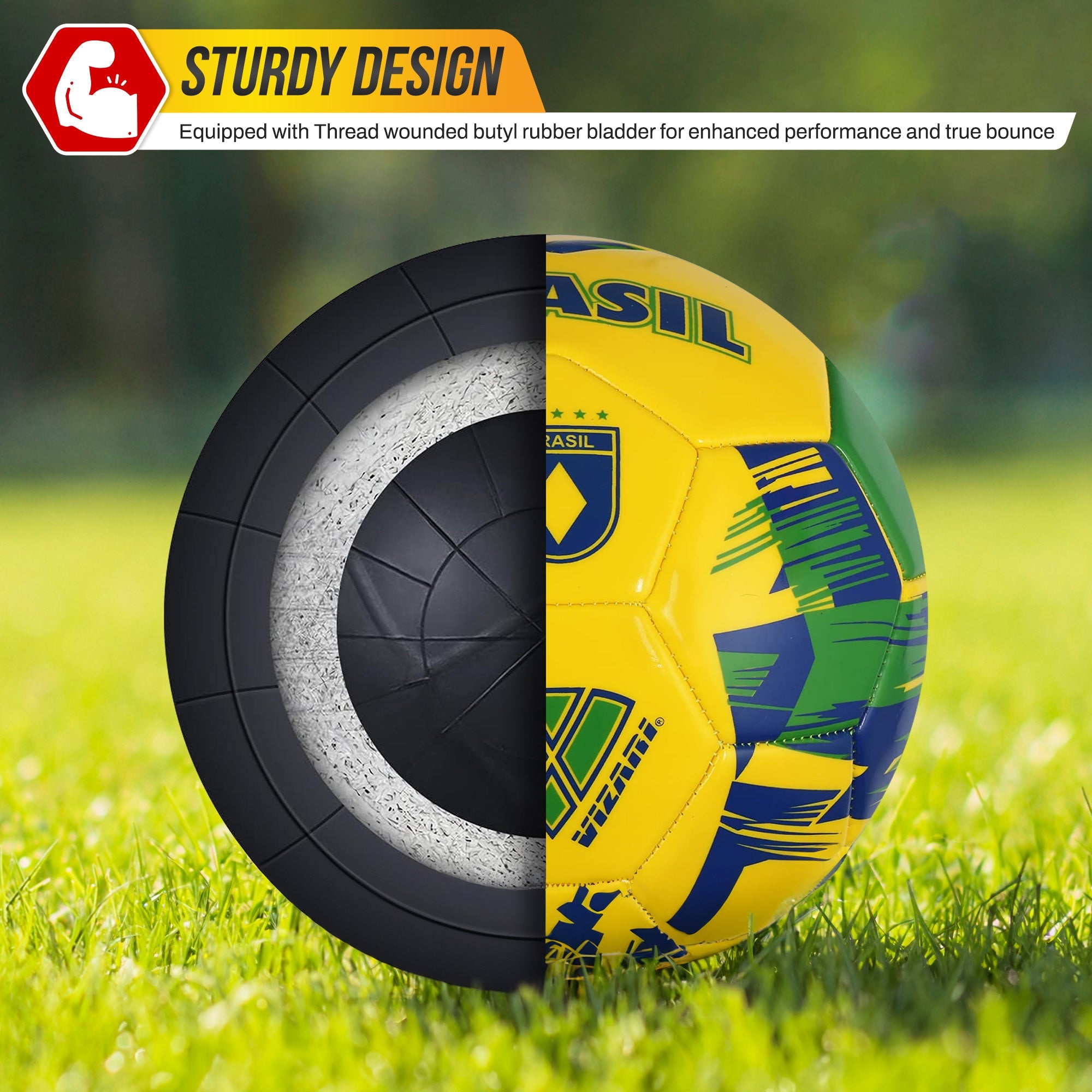 Mini National Team Soccer Balls-Brazil Yellow
