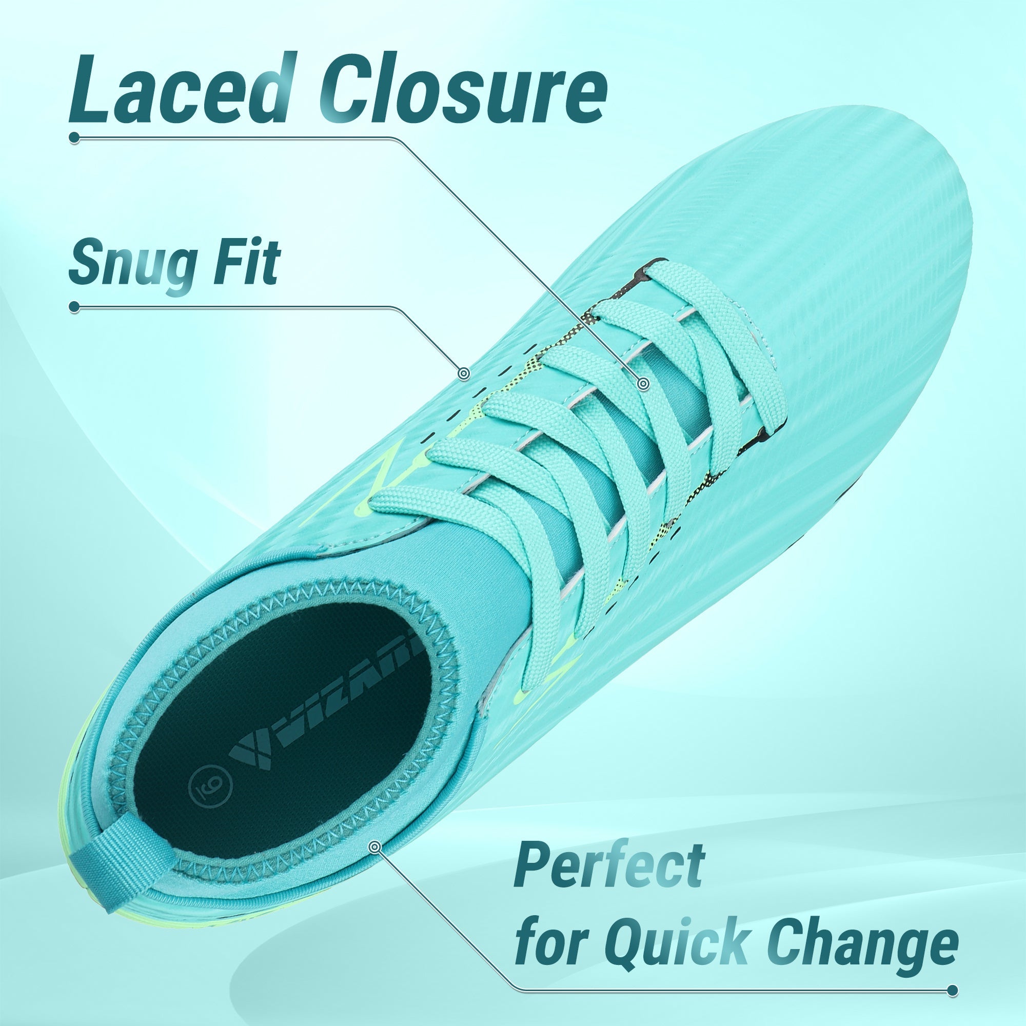 Tesoro Firm Ground Mid-Cut Soccer Shoes - Aqua/Mint