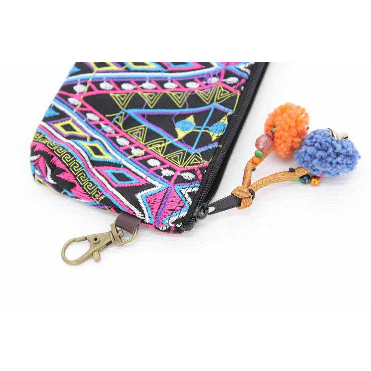 Geometric Boho Coin Purse with Lobster Clasp - Thailand