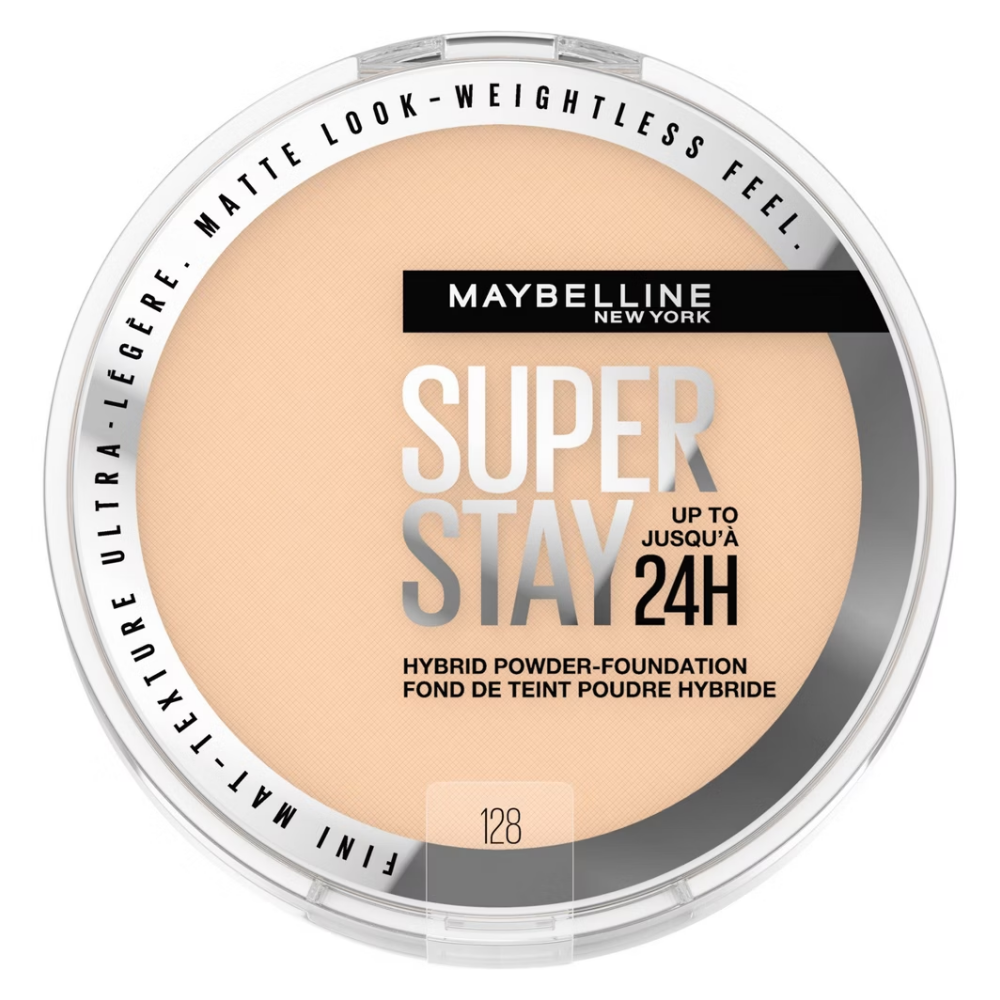 Base de maquillaje compacta híbrida Maybelline Super Stay Matte 24HR (128, 0.21 oz)