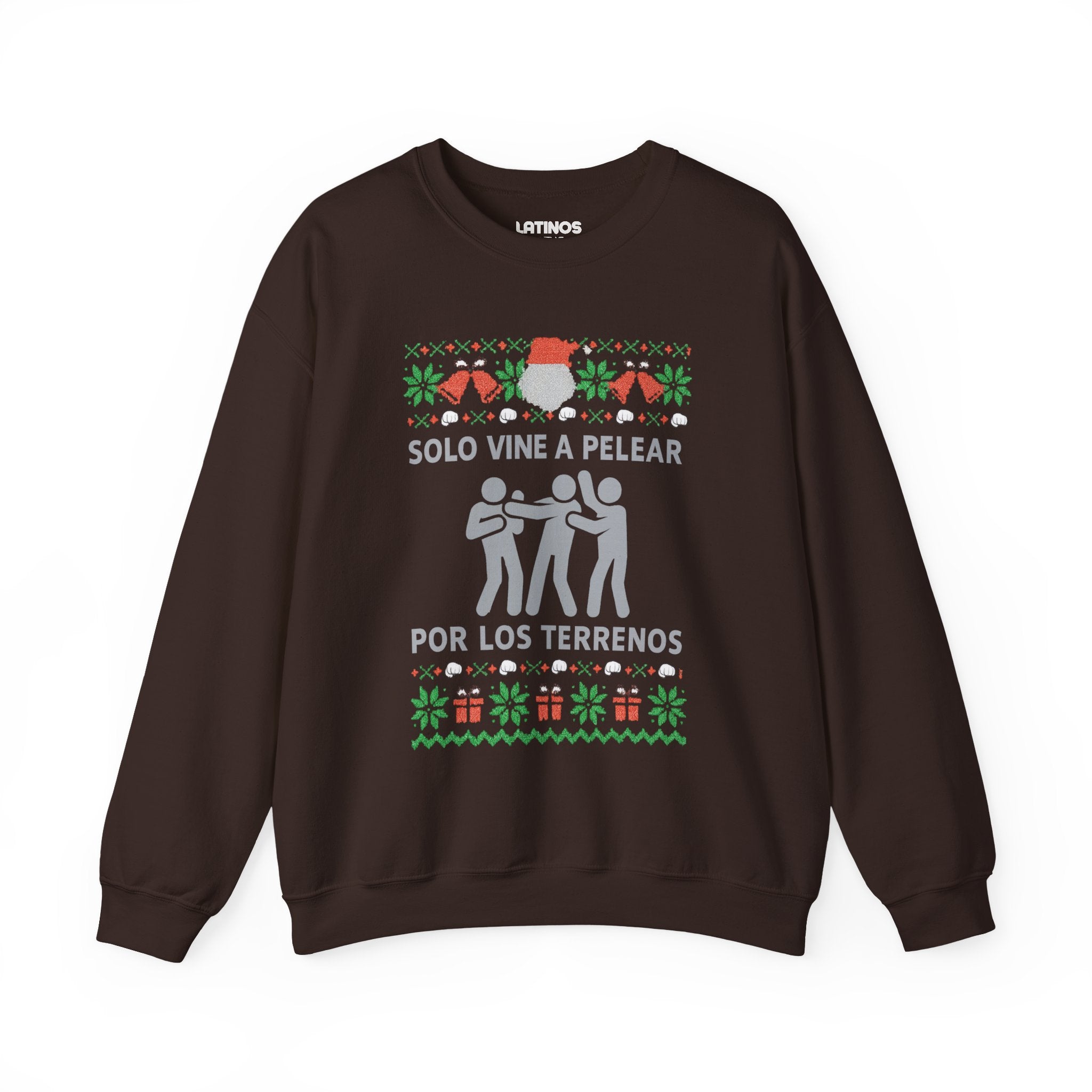 Solo Vine A Pelear Por Los Terrenos Latino Navidad Ugly Christmas Sweater | 3 Colores