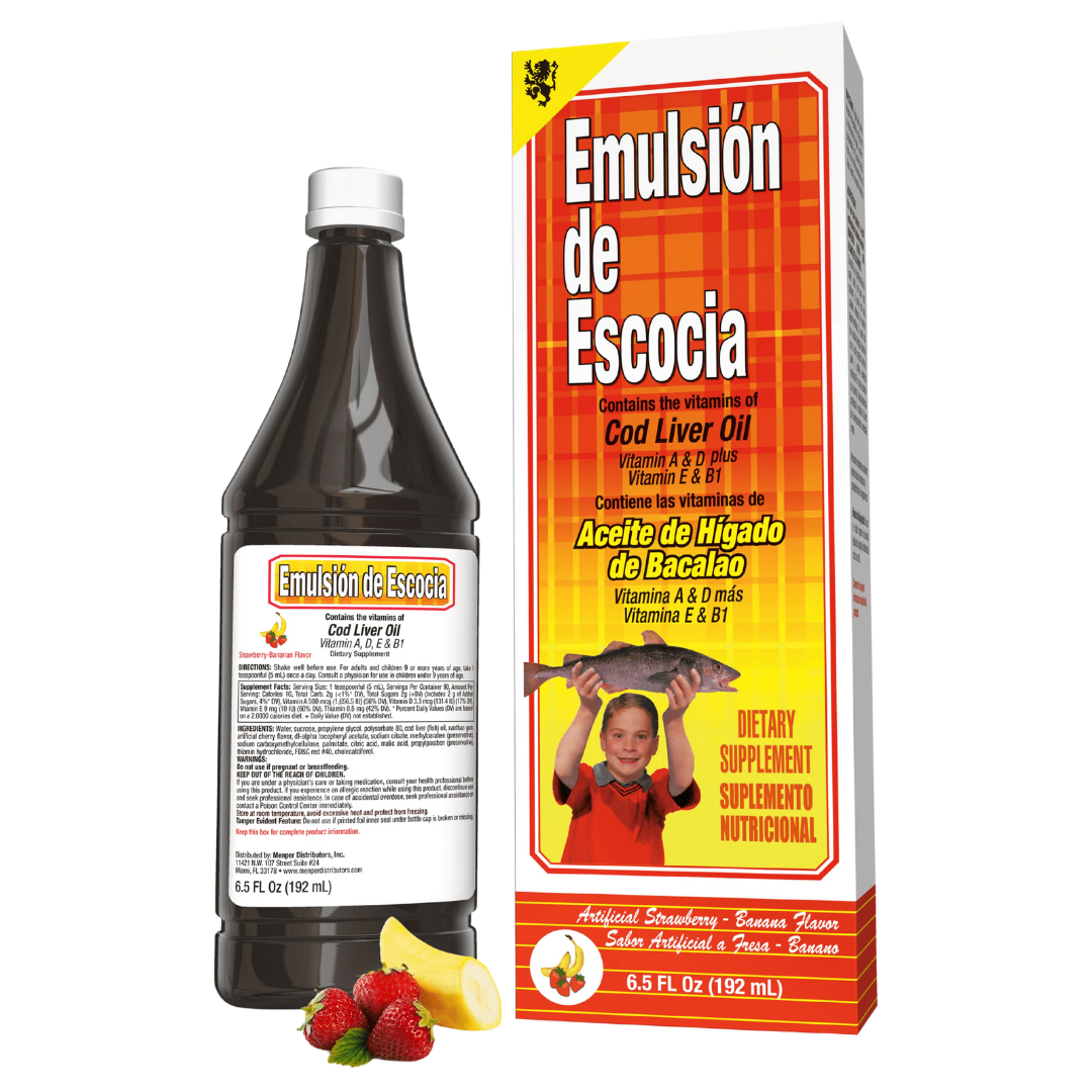 Emulsión de Scott Aceite de Hígado de Bacalao Fresa-Banana (6.5oz)