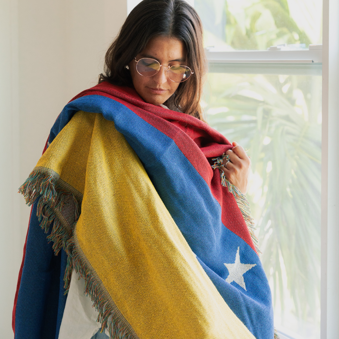 Venezuela 7 Stars Flag Woven Throw Blanket