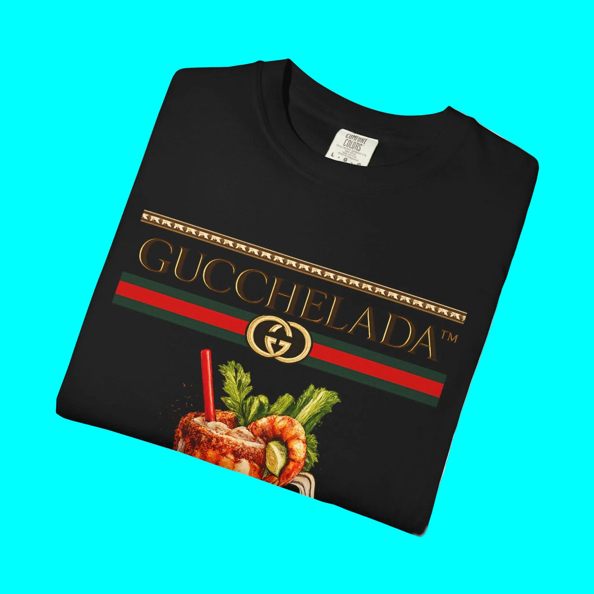 GUCCHELADA™ Luxury Hydration Fashion T-shirt | Michelada Latino Lover Graphic Humor | Heavyweight Cotton