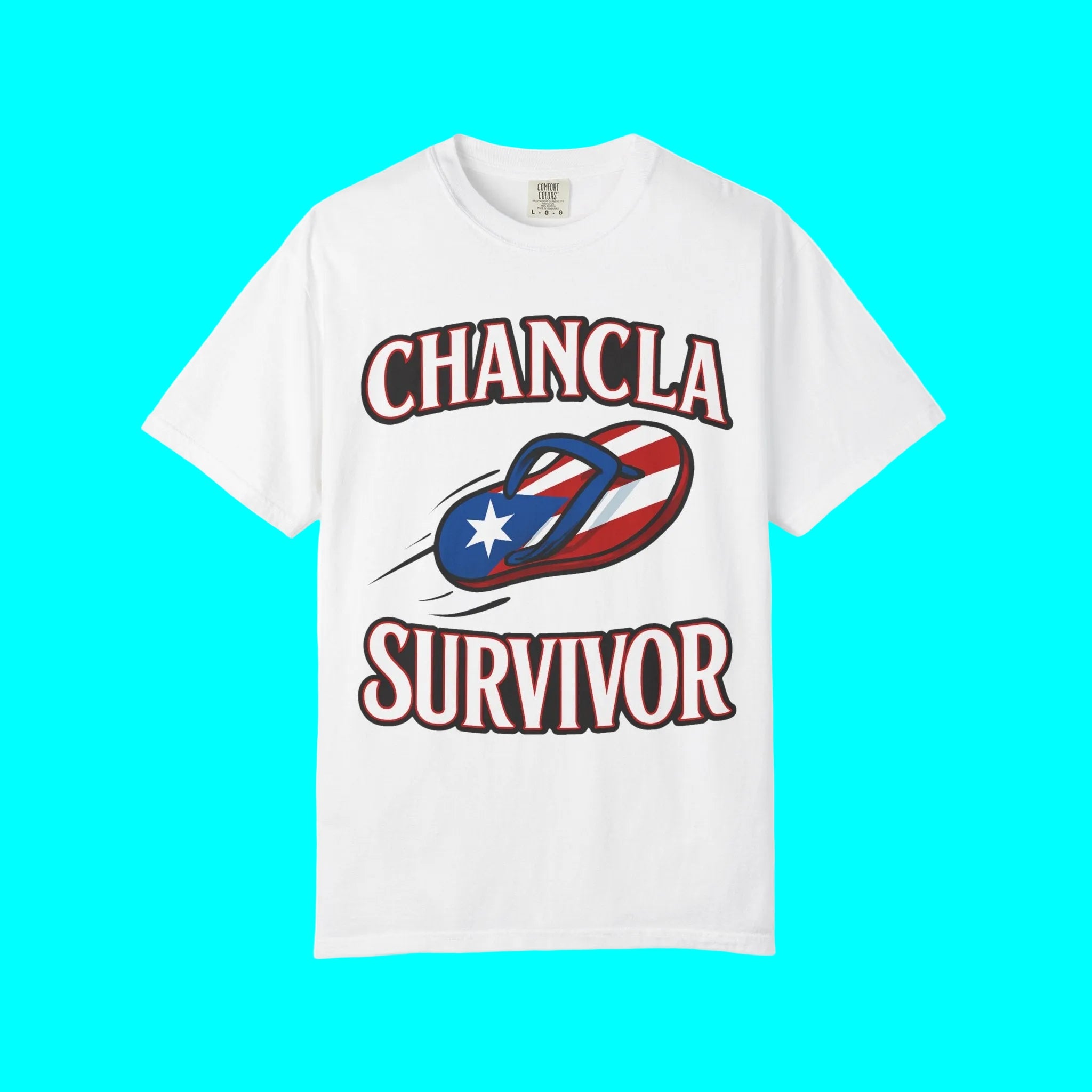 Camiseta "Sobreviviente de la Chancla Puertorriqueña" | Diseño de broma de chancleta con orgullo latino, camisetas divertidas y virales | PR | Unisex