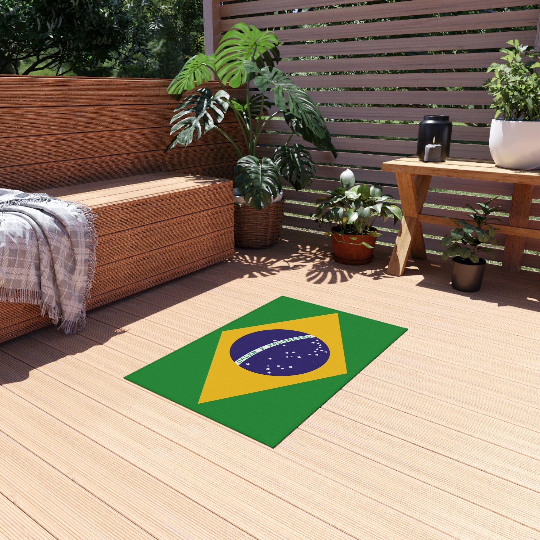 Flag Of Brazil Outdoor Non-Slip Door Mat | Sao Paulo | Rio de Janeiro | Brasilia | Gift for Brazilians | 24"x36"
