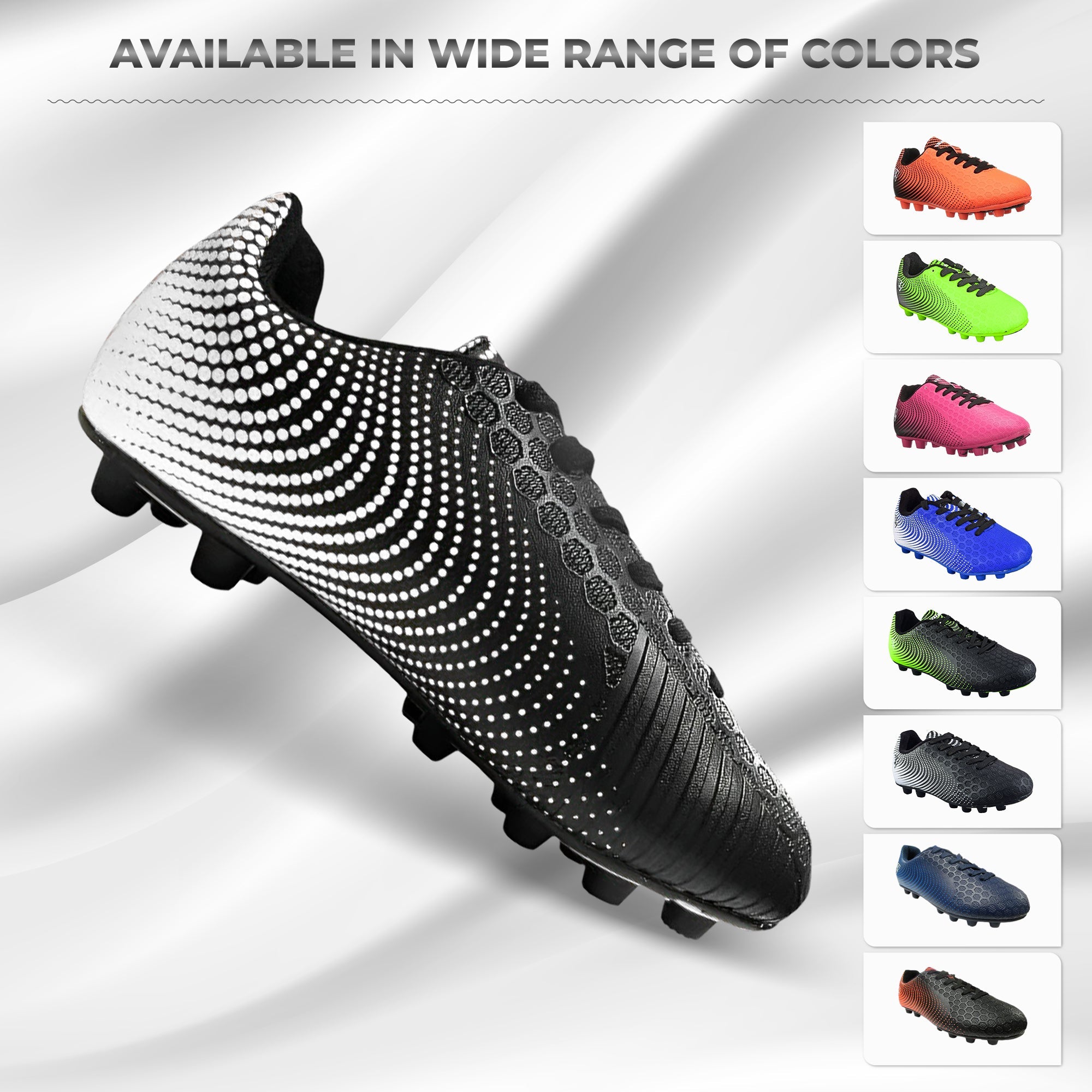 Stealth Firm Ground Soccer Shoes -Black/White