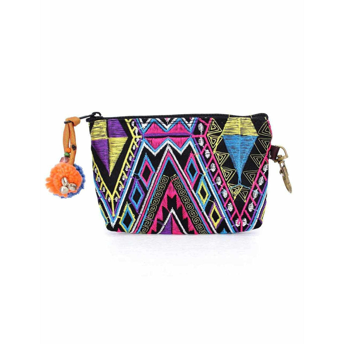 Geometric Boho Coin Purse with Lobster Clasp - Thailand