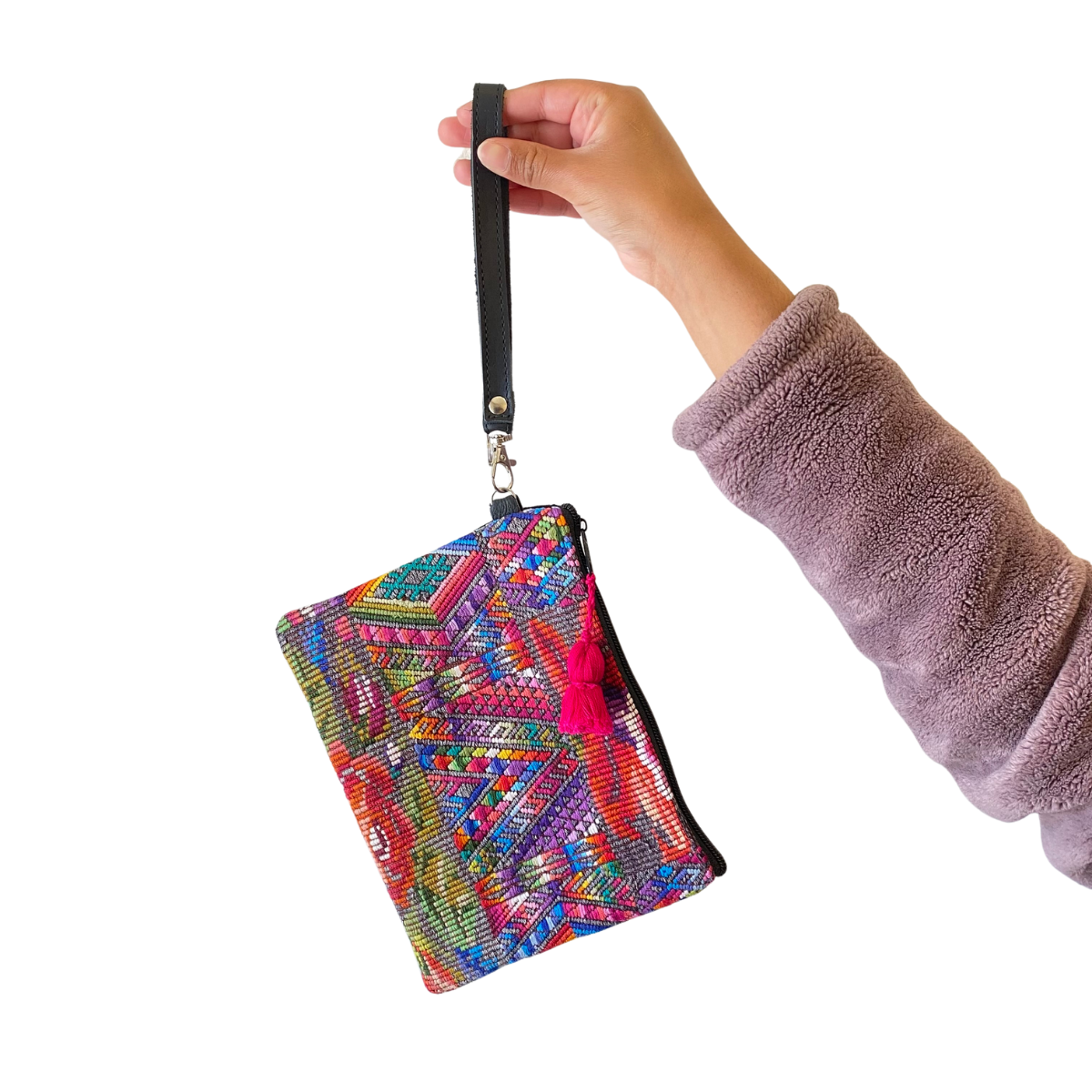 Cartera de pulsera gitana huipil reciclada - Guatemala