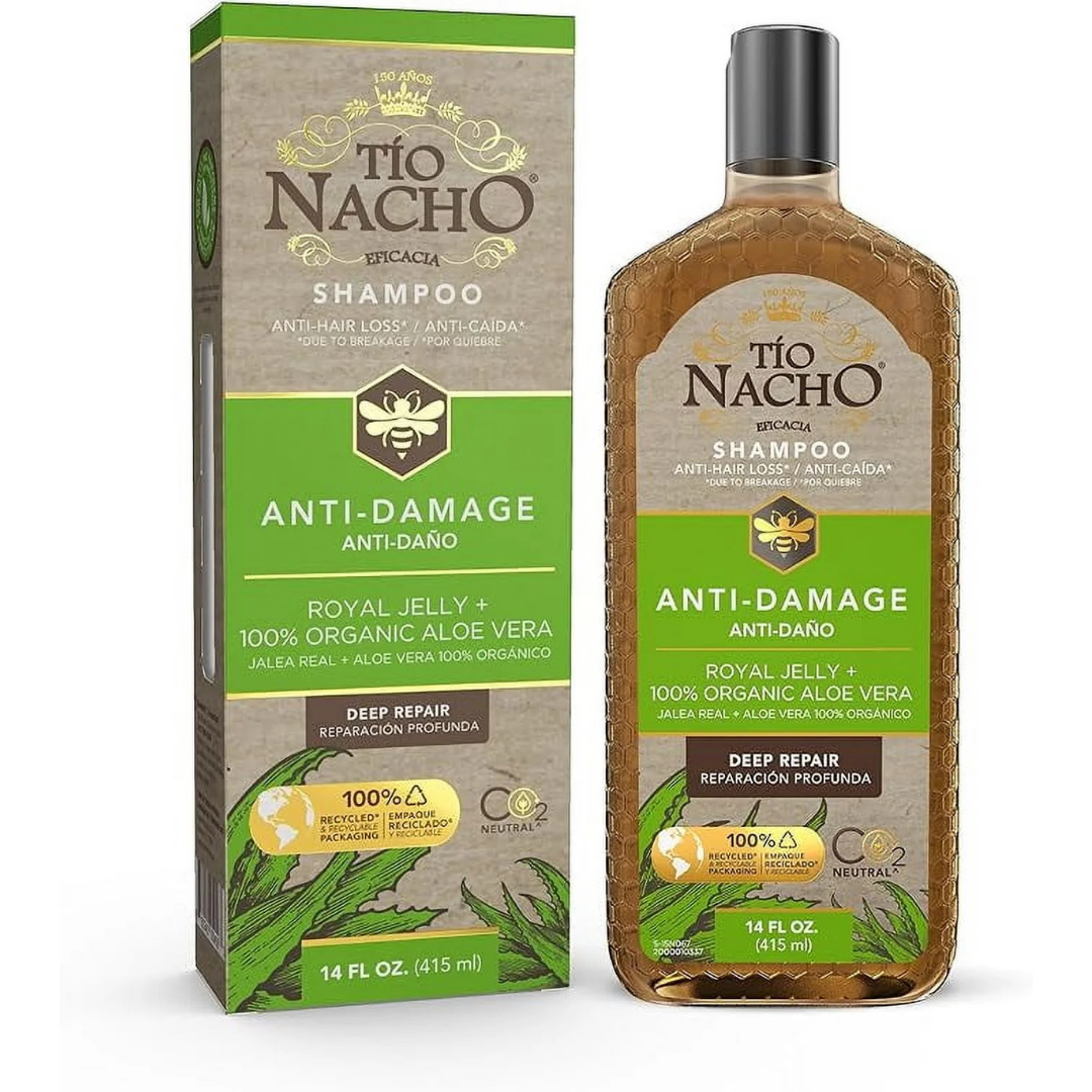 Champú Tío Nacho Anti-Daño Jalea Real + Sábila (14oz)