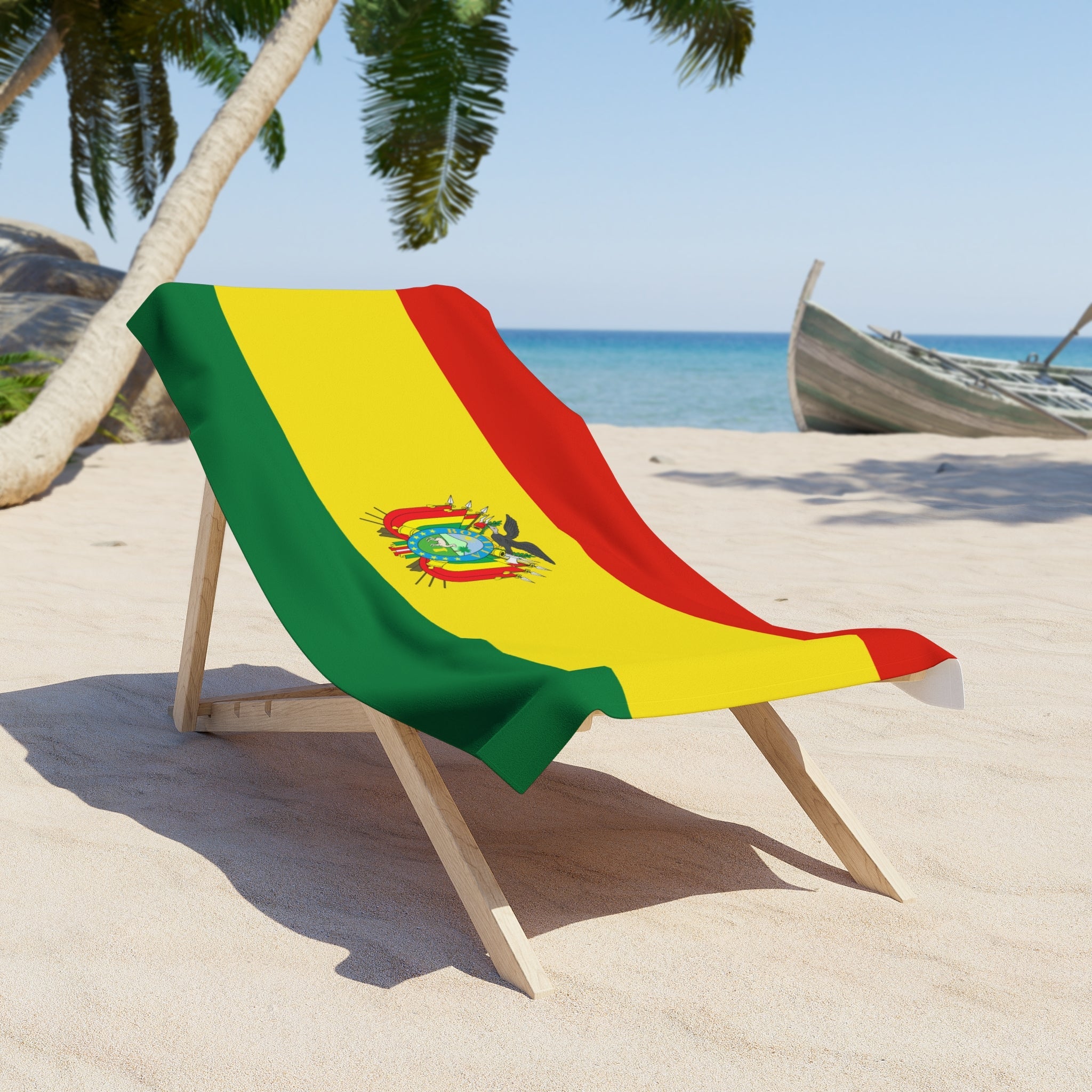 Toalla de playa con la bandera de Bolivia | Calidad y duradera - 2 tamaños | Orgullo boliviano | Regalo para bolivianos