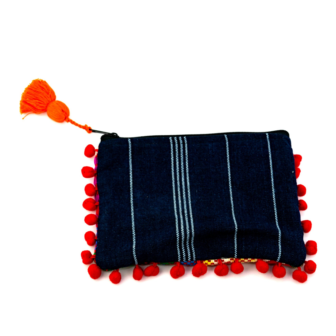 Pom Pom Maya Bag Up-cycled Huipil (Assorted Colors) - Guatemala