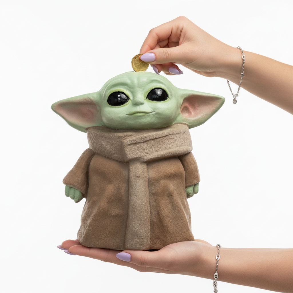 Hucha de cerámica de Yoda