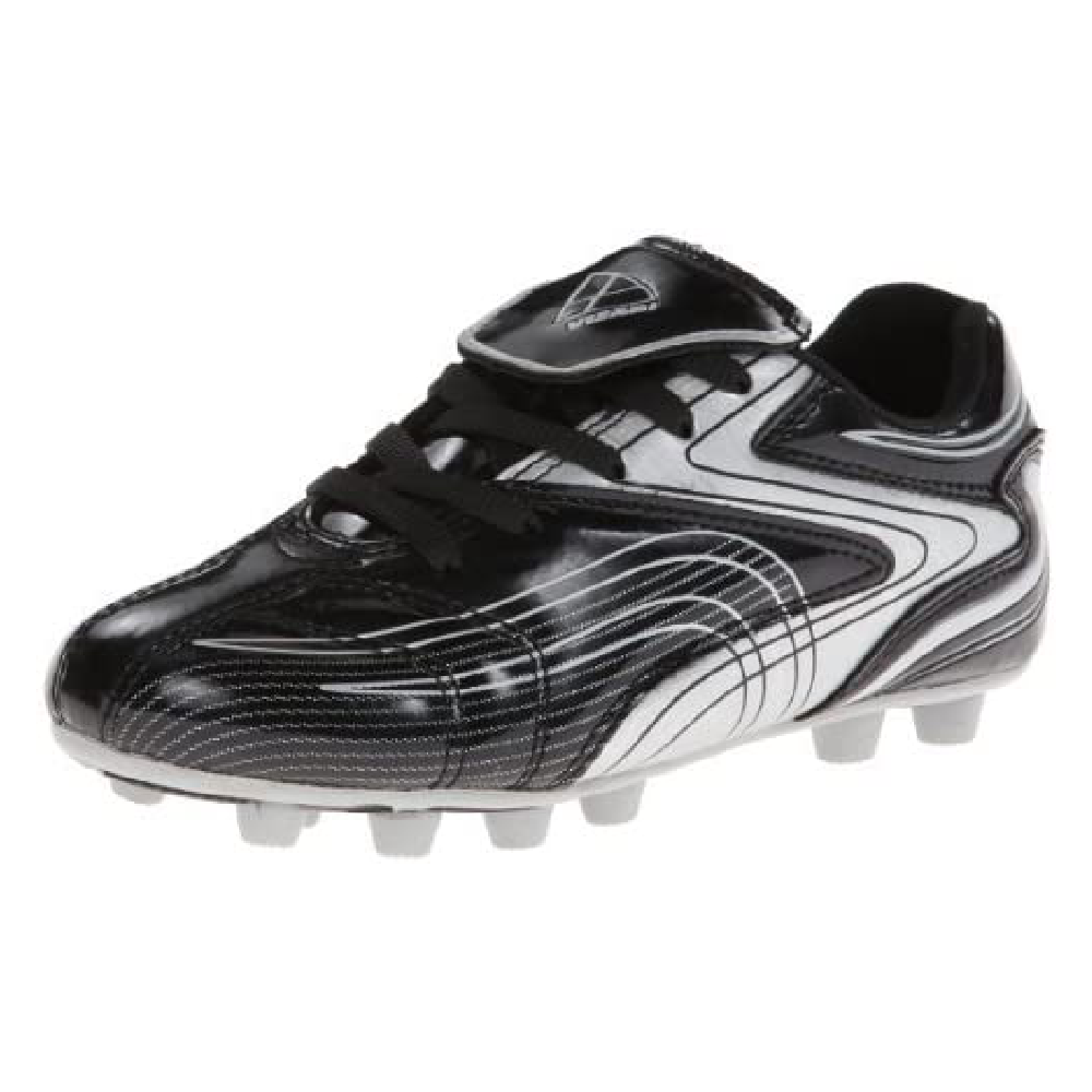 Youth Striker Firm Ground Soccer Shoes -Black/Silver