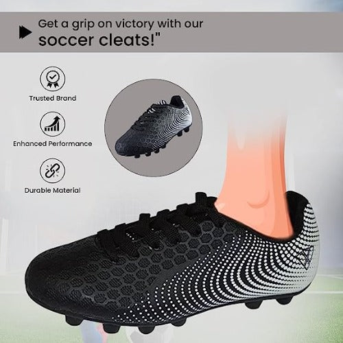 Youth Stealth Firm Ground Soccer Shoes -Black/White