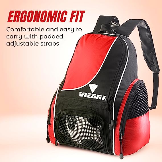 Solano Soccer Sport Backpack-Red