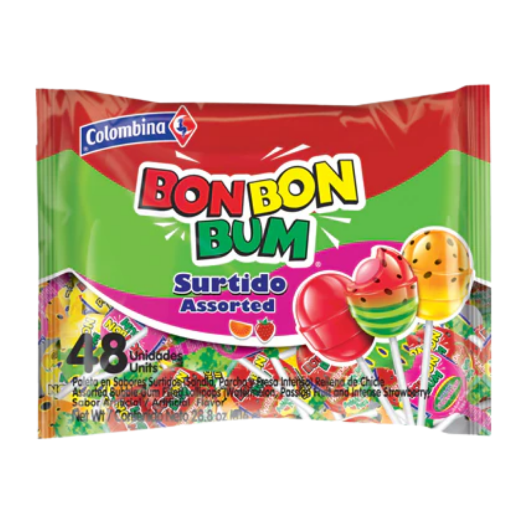 Chupetas Surtidas Bon Bon Bum (48 unidades)