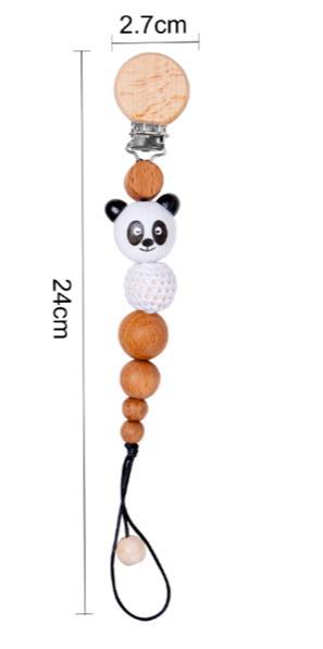 Modern Handmade Pacifier Chain Baby Teething Chains Crochet Rabbit Panda Beads Wooden Clips Wood Tiny Rod For Kids