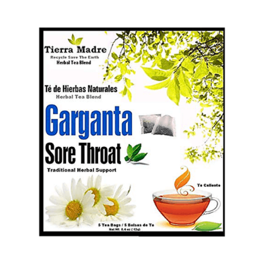 Suplemento de té de hierbas para el dolor de garganta Tierra Madre (5 unidades)
