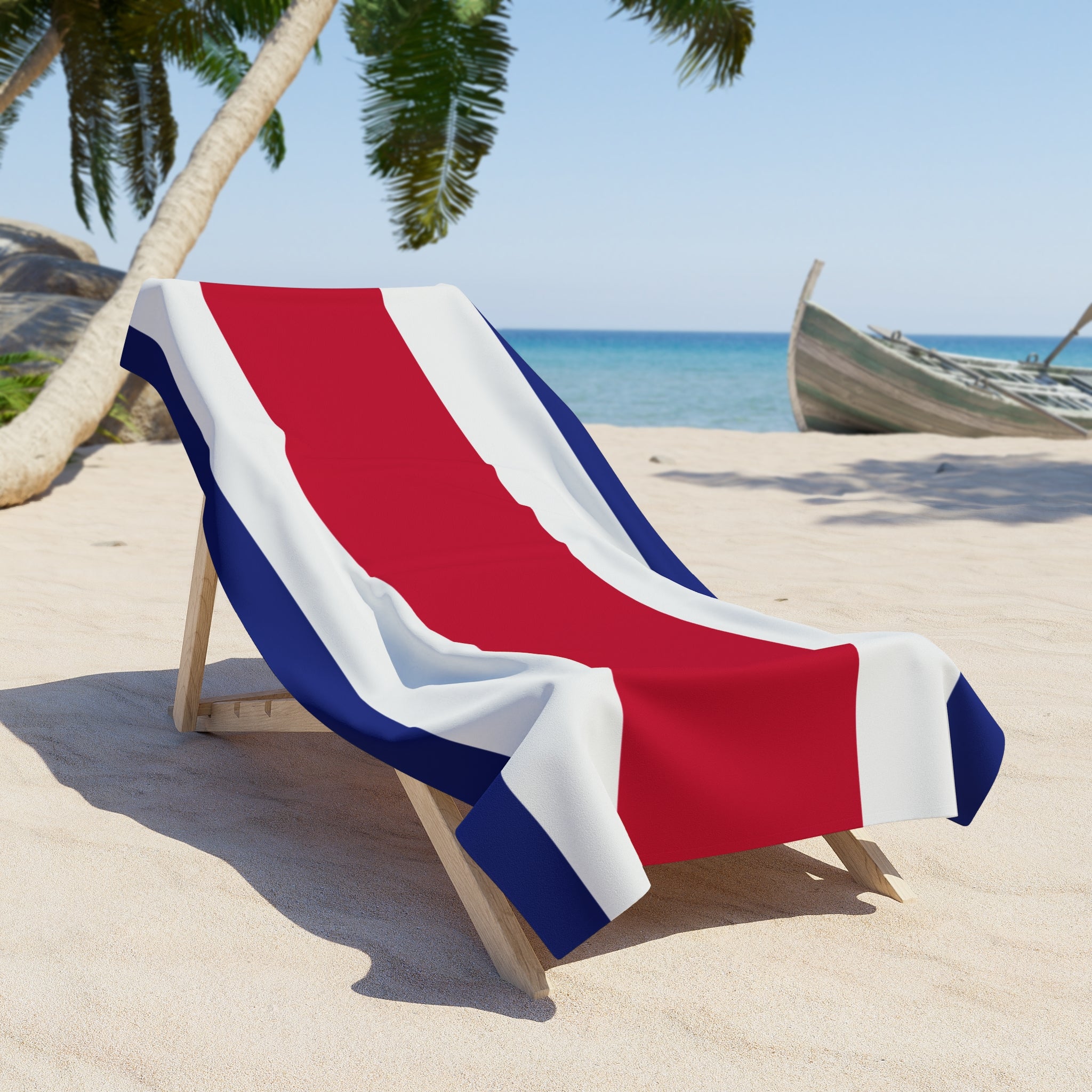 Toalla de playa con la bandera de Costa Rica | Calidad y duradera - 2 tamaños | Orgullo costarricense | Regalo para costarricenses