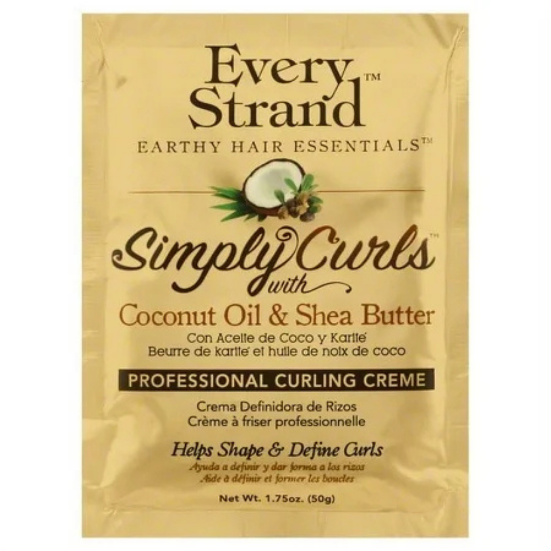 Crema para rizar profesional Simply Curls con karité y coco de Every Strand (1.75 oz)