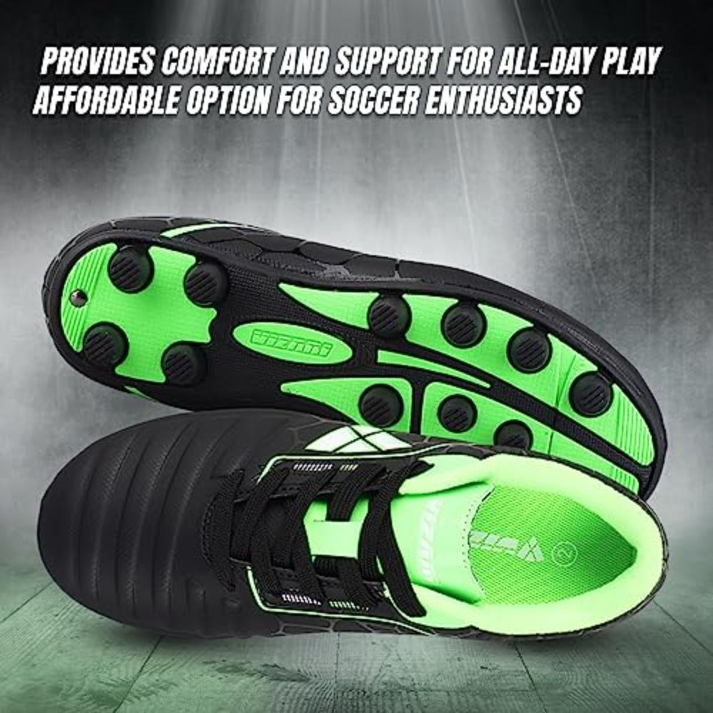 Catalina JR. Firm Ground Soccer Shoes -Black/Green/White