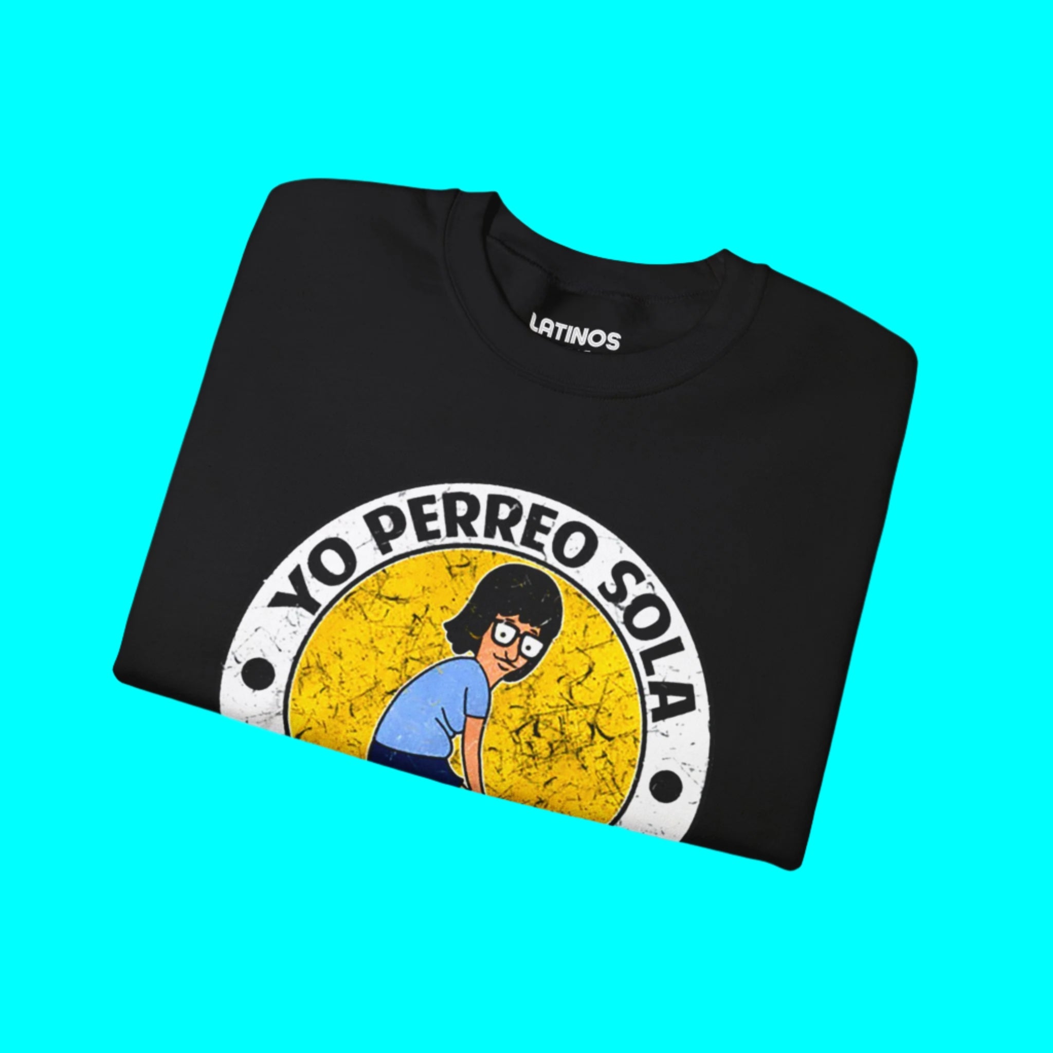 Sudadera Yo Perreo Sola Comfy Crewneck | Letra conejo bailarín | Camisetas Reggaeton | 3 colores