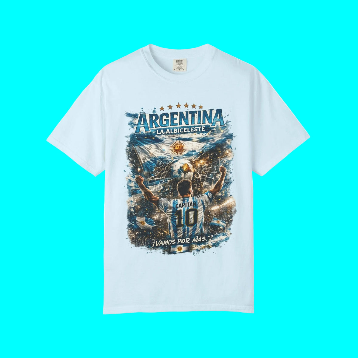 Viva Argentina LA ALBICELESTE 2026 Soccer Fan T-shirt | World Knockout Rounds Viral Latino Tees | Heavyweight Cotton