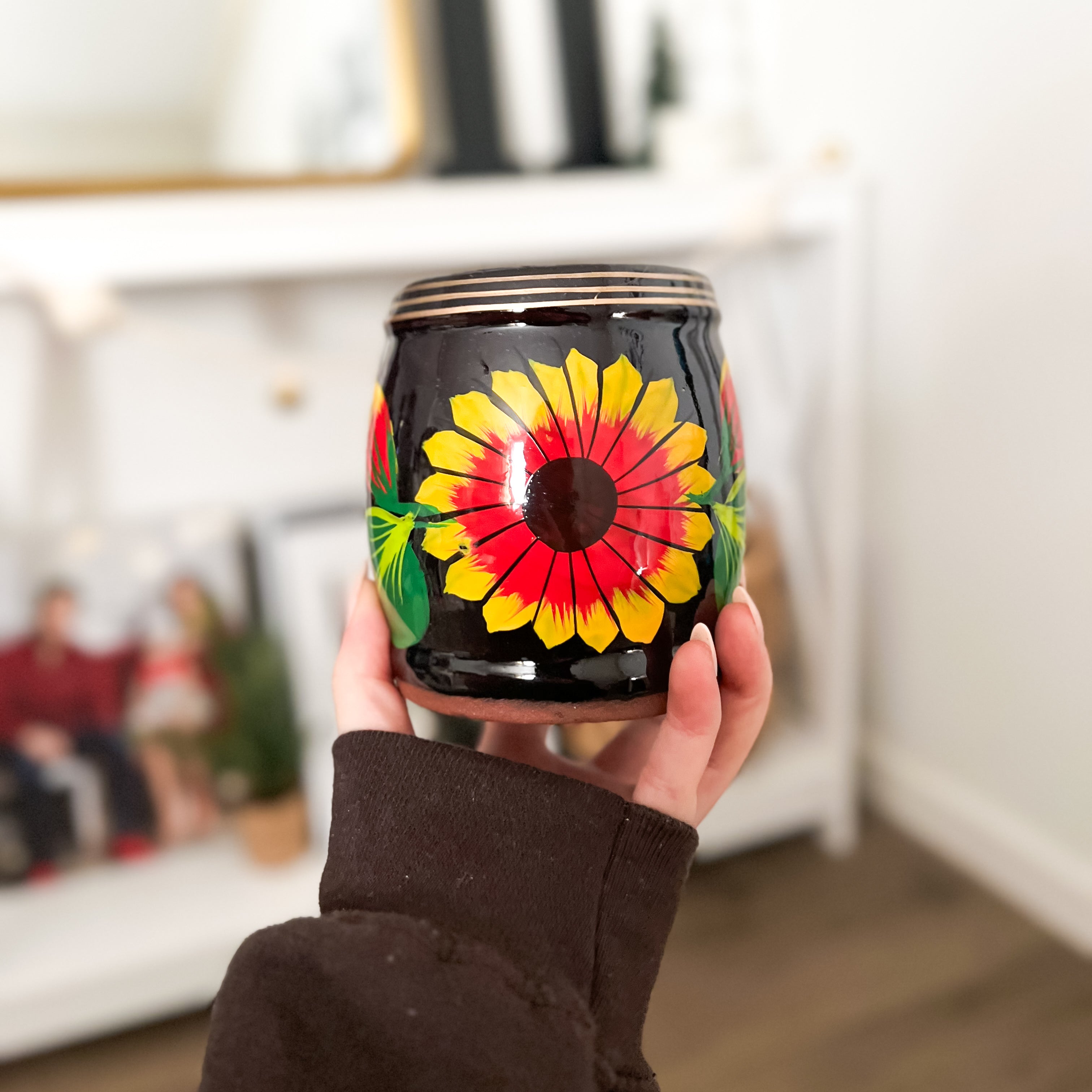 Taza artesanal de barriga Girasol