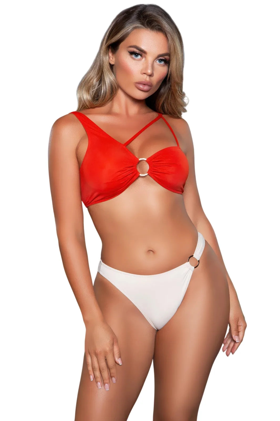 Women's Swimwear with Stylish Ring Detail Bikini Set