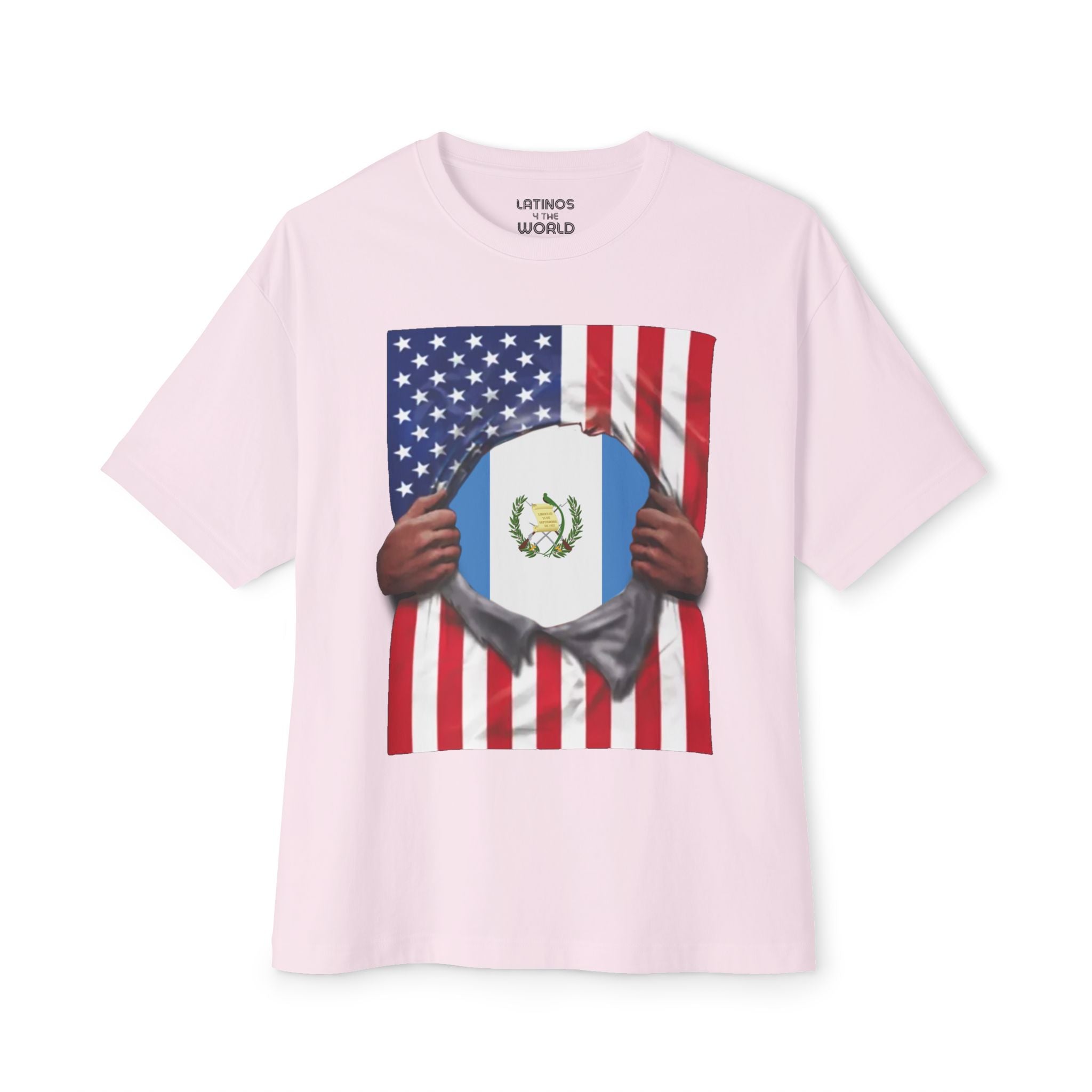 Camiseta Orgullo Bandera de Guatemala + Bandera de EE. UU. | Bandera guatemalteca + estadounidense rasgada 4 de julio | Camisetas latinas virales divertidas | Unisex - 4 colores