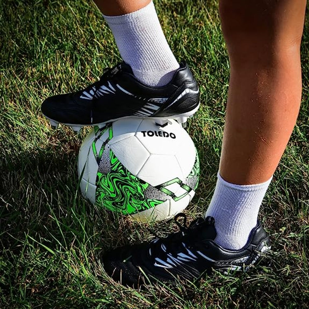 Valencia Soft Ground Soccer Shoes -Black/White