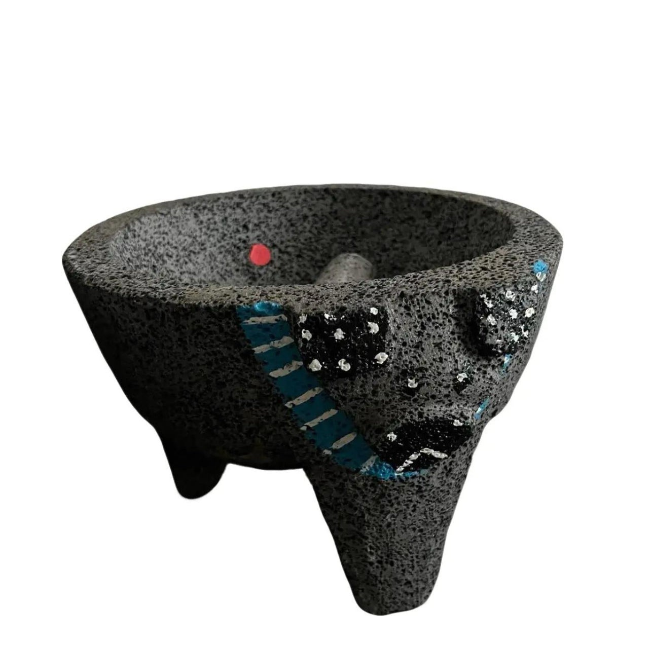 Molcajete de Cerdo Original 100% Piedra Volcánica de Lava Mortero y Mano